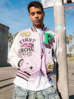 First Row Kaneda's Bike Varsity Jacket Lavendar Size Large